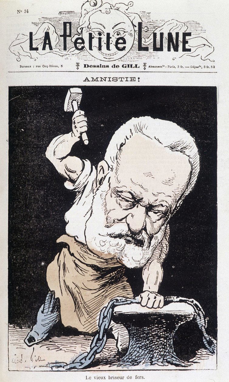 Amnestie! : Der alte Eisenbrecher (Karikatur Victor Hugo) - von Gill, in La Petite Lune von Andre Gill