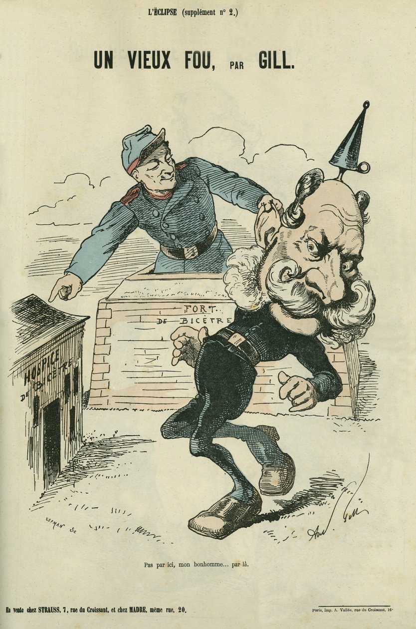 Ein alter Narr, Karikatur von Wilhelm I. von Deutschland (1797-1888). Beilage in „L