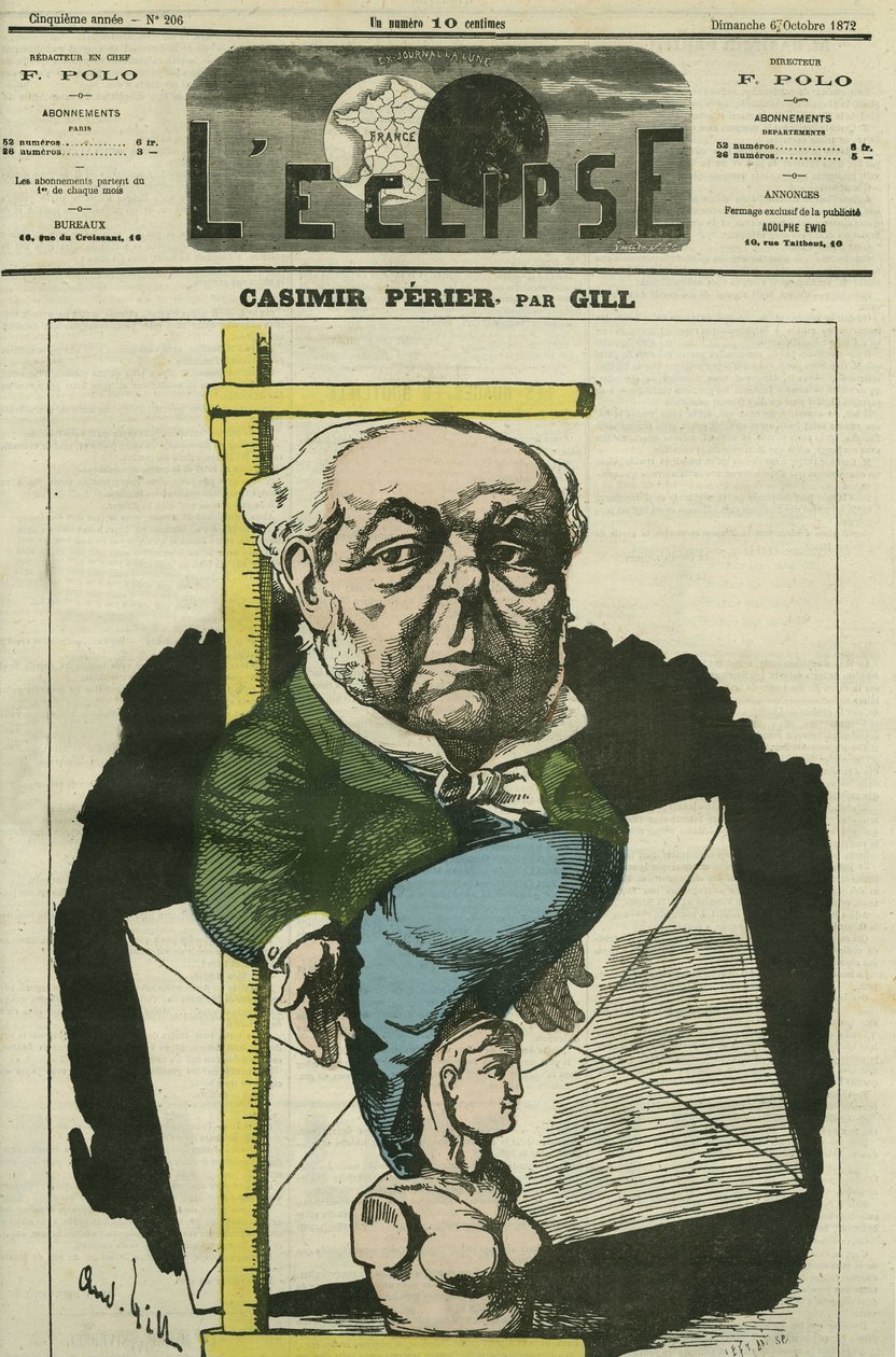 Auguste Casimir Perier (1811-1876), französischer Politiker. Titelblatt in „L