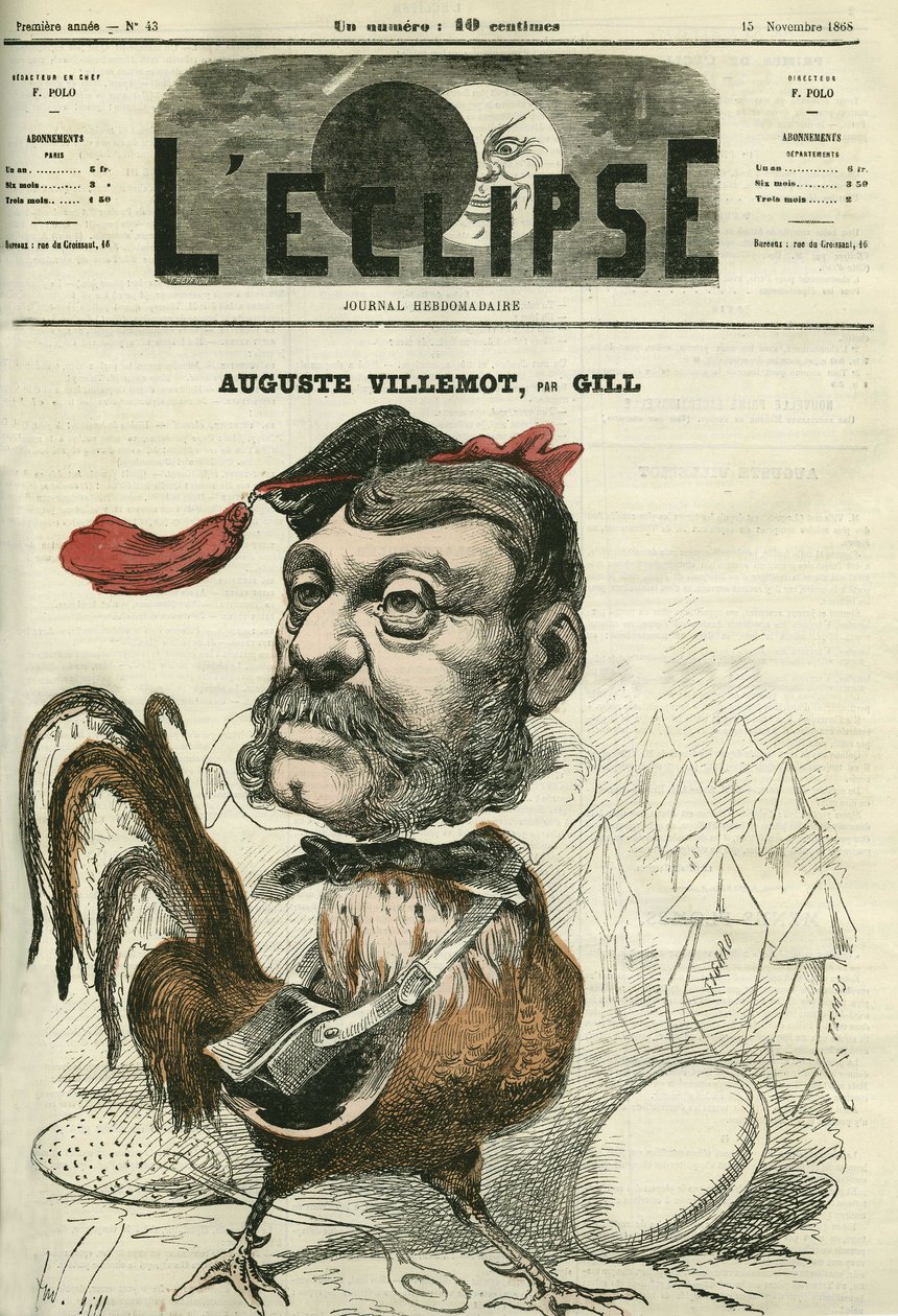 Auguste Villemot (1811-1871), französischer Journalist. Titelblatt in „L