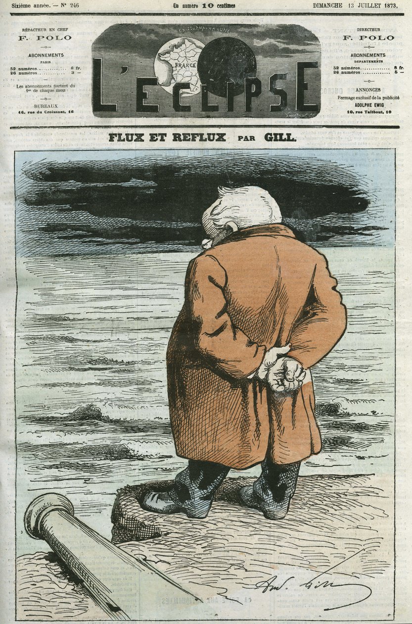 Karikatur von Adolphe Thiers (1797-1877), französischer Staatsmann. Titelblatt in „L