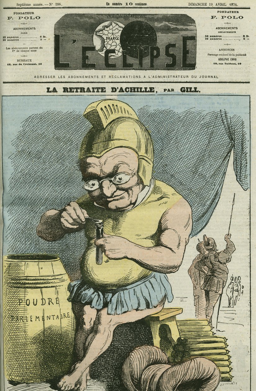 Karikatur von Adolphe Thiers (1797-1877), französischer Staatsmann. Titelblatt in "L