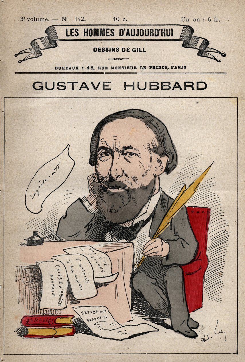 Karikatur von Nicolas Gustave Hubbard (1828-1888) englischer Wirtschaftswissenschaftler aus 
