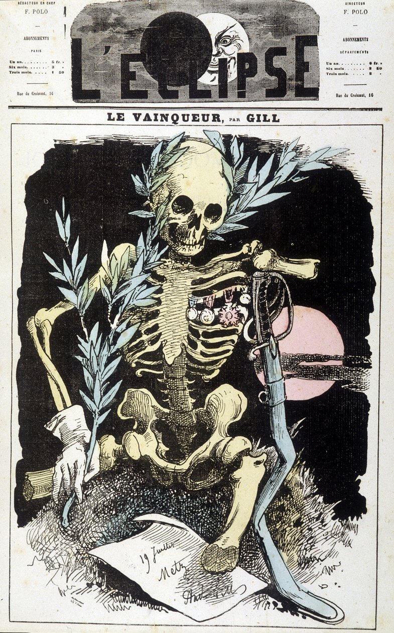 Niederlage im Krieg von Sedan. Der Sieger. Zeichnung von Gill, in „The Eclipse“, September 1870. von Andre Gill