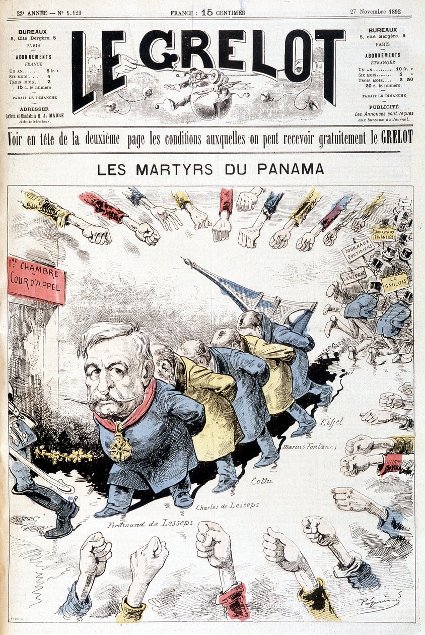 Ferdinand de Lesseps - von Gill, in „Die Männer von heute“, Ende des 19. Jahrhunderts von Andre Gill