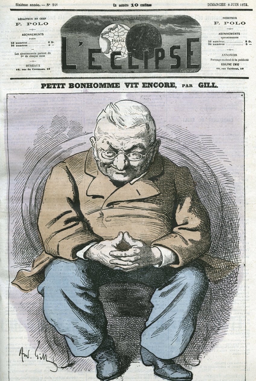Kleiner Mann lebt noch, Karikatur von Adolphe Thiers (1797-1877), französischer Staatsmann von Andre Gill
