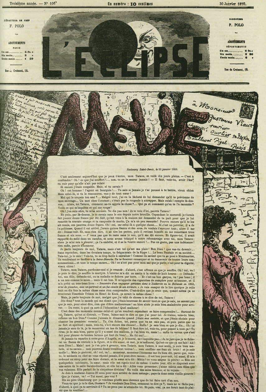 Mélie, Mélies Liebesbrief an ihren „Tatave“, Gustave Viaut. Titelblatt in „L
