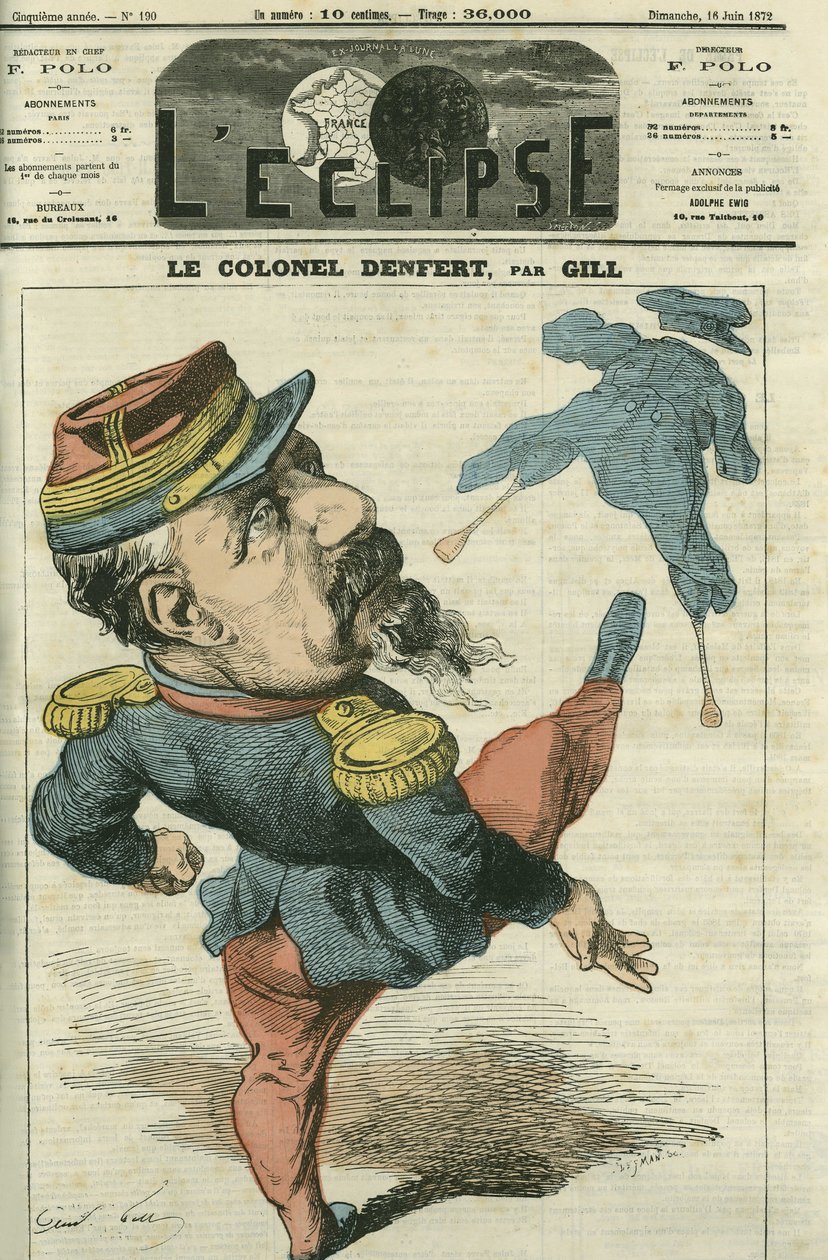 Pierre Philippe Denfert-Rochereau (Denfert Rochereau) (1823-1878), französischer Soldat und Politiker. Titelblatt in „L