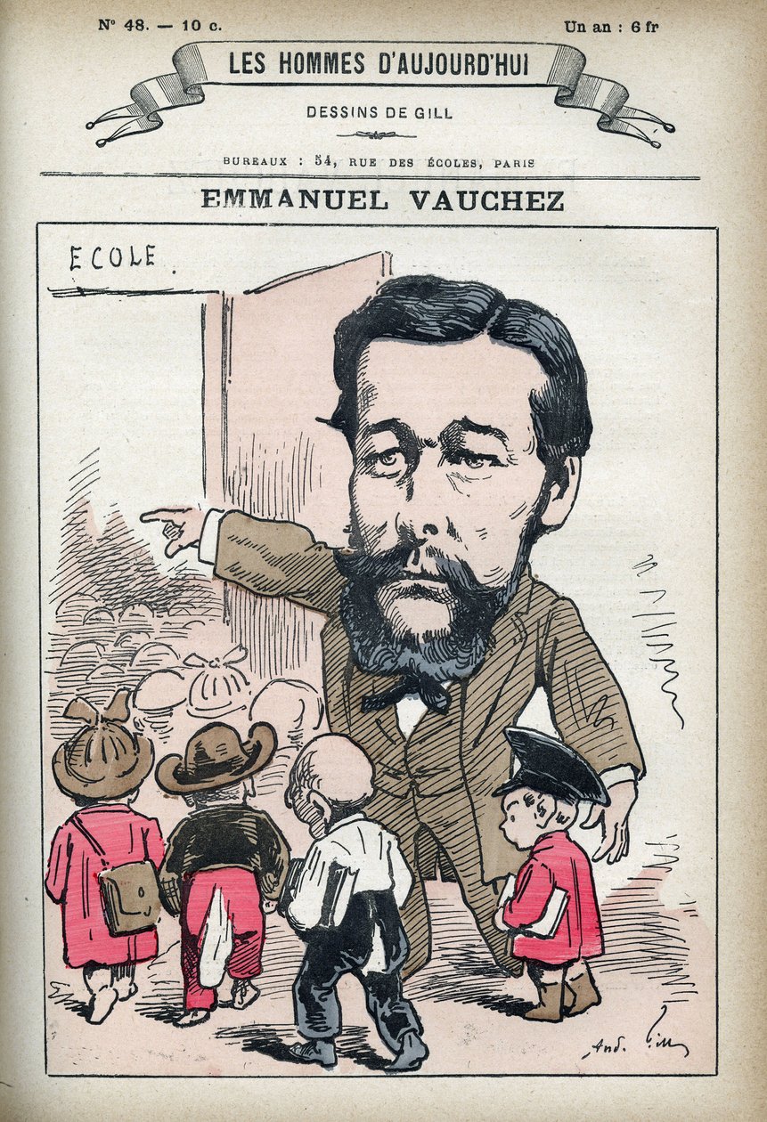 Porträt von Emmanuel Vauchez, französischer Politiker. Karikatur von Gill, Paris von Andre Gill