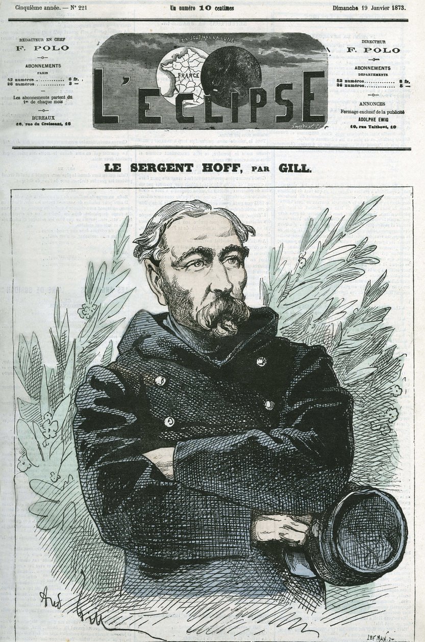 Porträt von Sergeant Ignace Hoff (1836-1902), Soldat, Held des Krieges von 1870 gegen Preußen. Titelblatt in „L