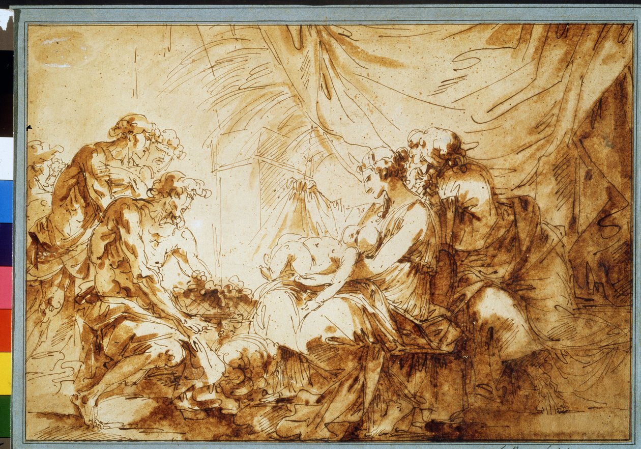 Die Anbetung des Christkindes von Andre Jean Lebrun