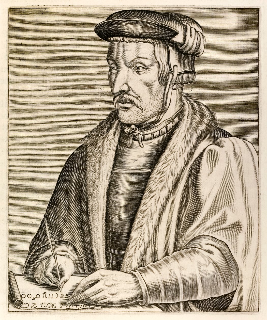 Heinrich Cornelius Agrippa, aus „Wahre Porträts“ von André Thévet, veröffentlicht 1584 von Andre Thevet