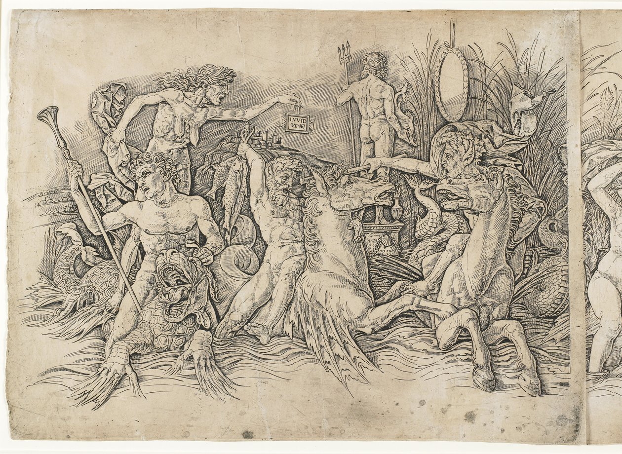 Schlacht der Meeresgötter, 1470er Jahre von Andrea Mantegna