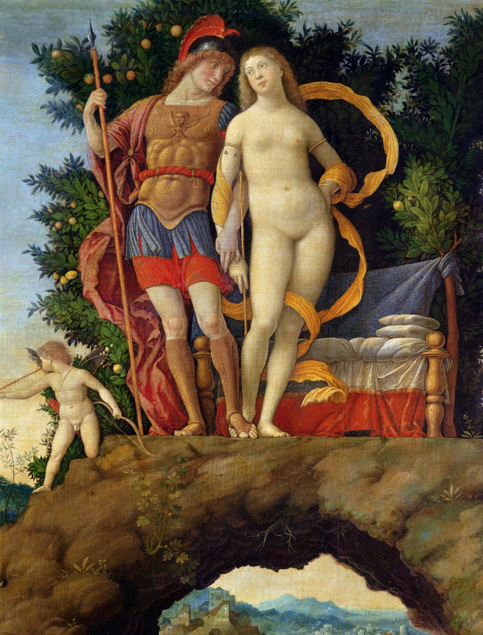 Der Parnass, Detail von Venus und Mars von Andrea Mantegna
