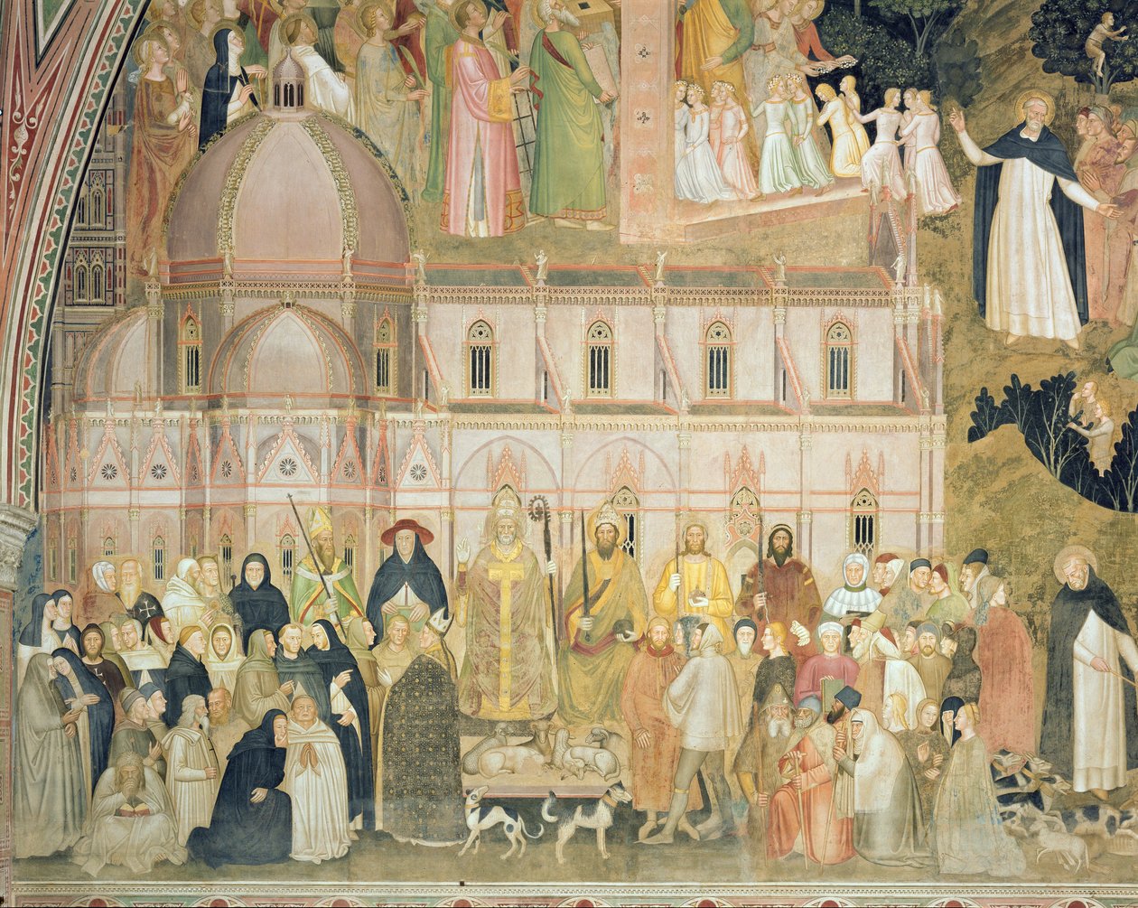 Die kämpfende Kirche und die triumphierende Kirche (Detail) von Andrea di Bonaiuto