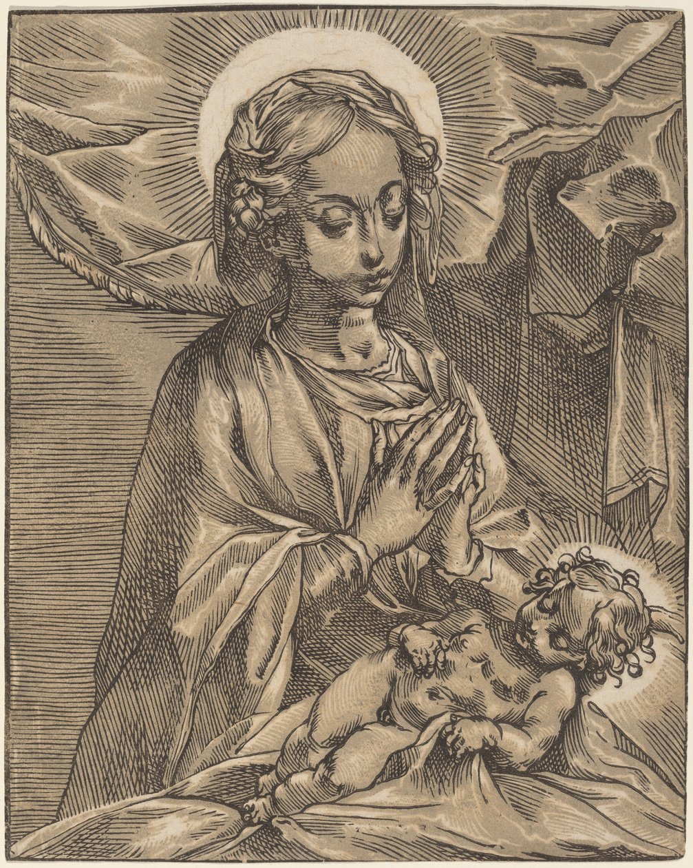 Madonna und Kind von Andrea Andreani after Francesco Vanni