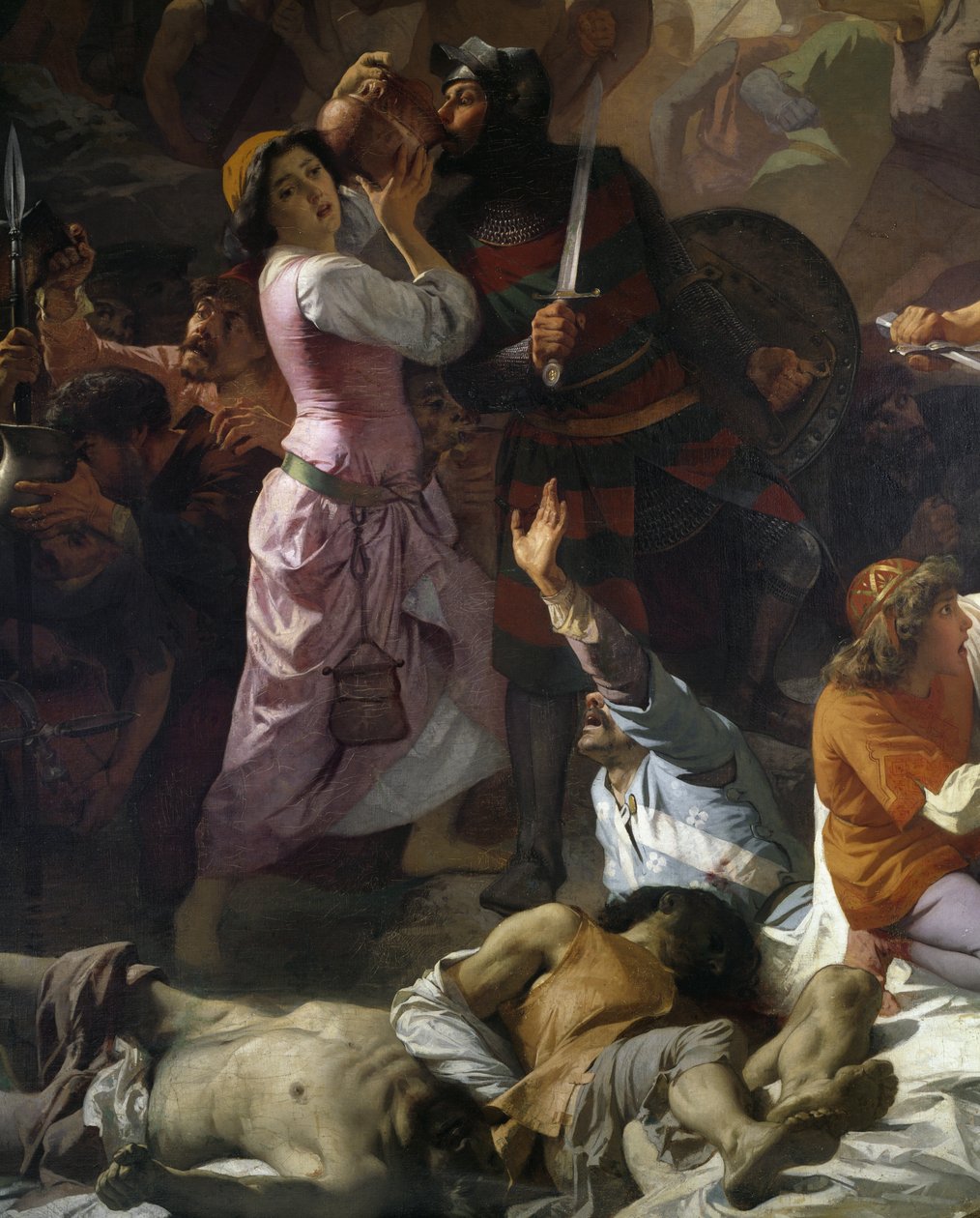 Zusammenstoß zwischen den Bürgern von Tortona und der kaiserlichen Armee, Detail aus Die Beständigkeit von Tortona oder Durst von Tortona von Andrea Gastaldi
