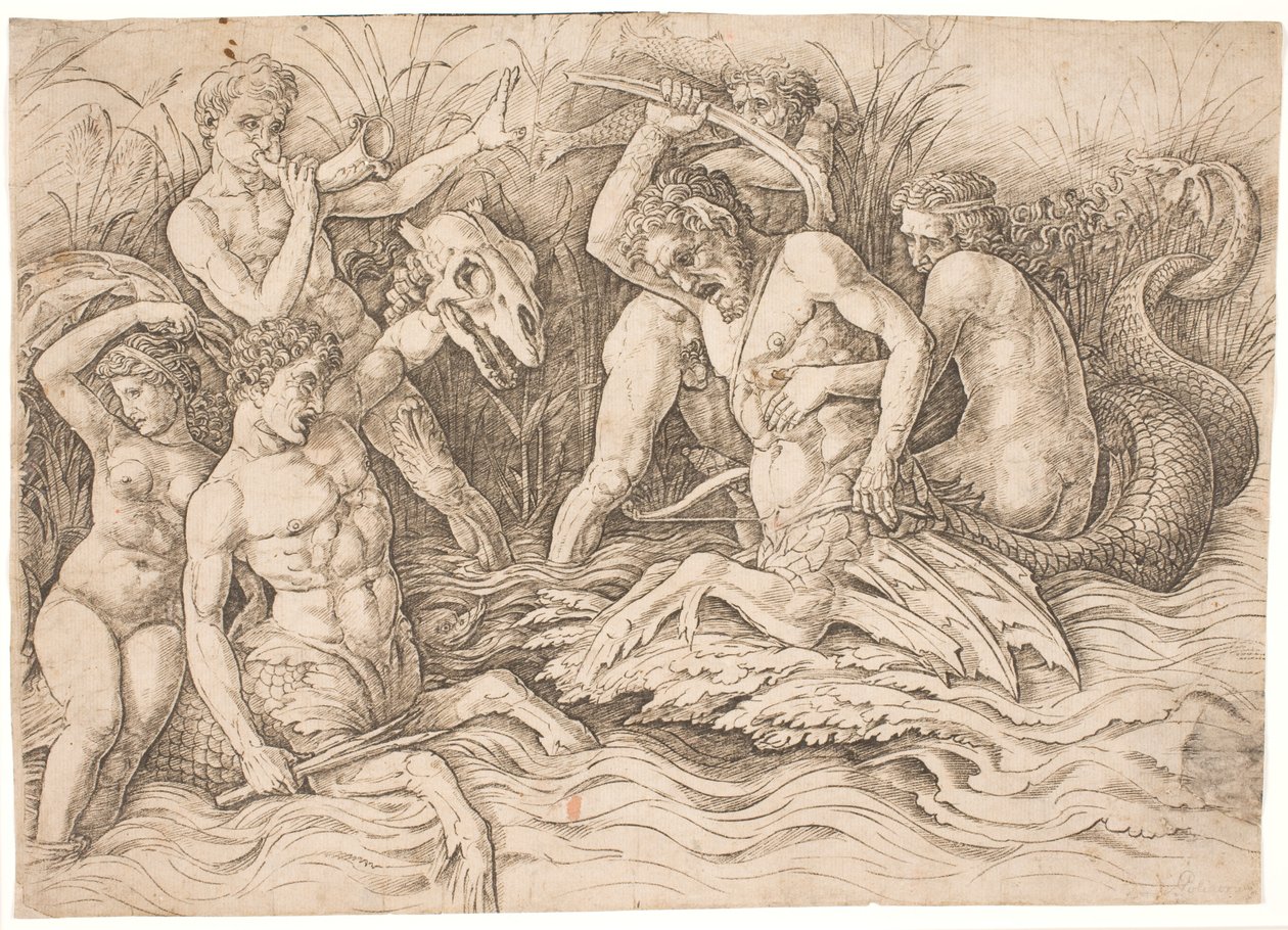 Kampf der Meeresgötter, rechte Hälfte von Andrea Mantegna