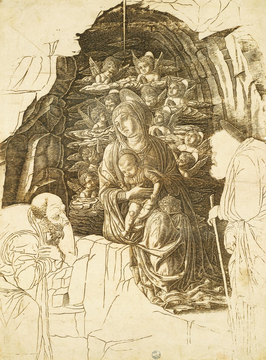 Studie zur Anbetung der Könige von Andrea Mantegna