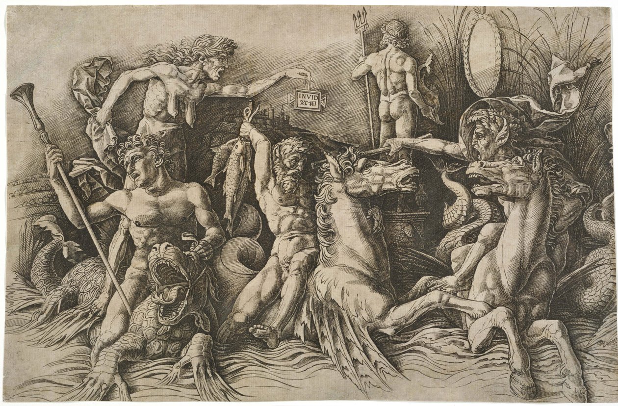 Die Schlacht der Meeresgötter, ca. 1475 von Andrea Mantegna
