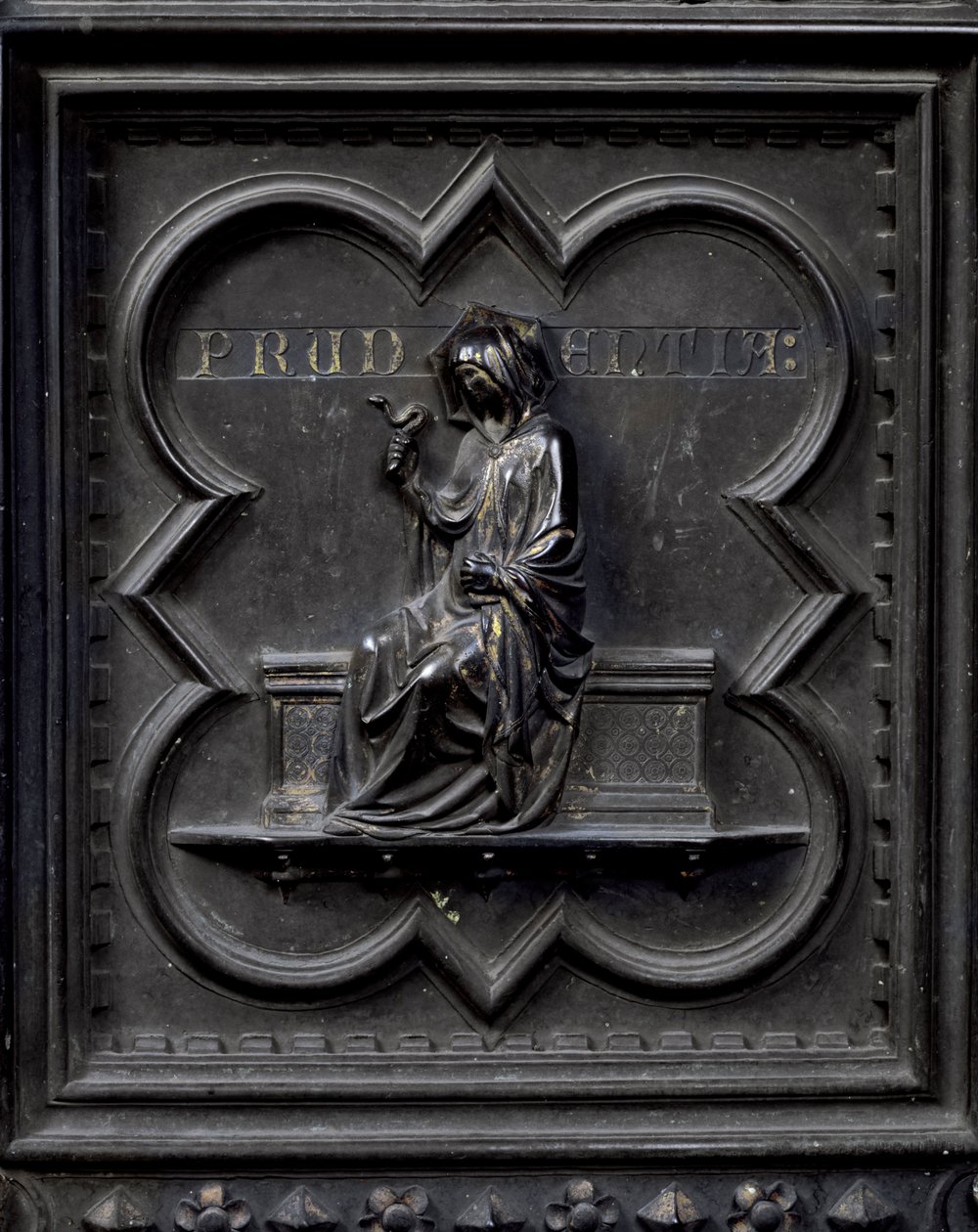 Klugheit, Tafel H der Südlichen Türen des Baptisteriums von San Giovanni, 1336 von Andrea Pisano