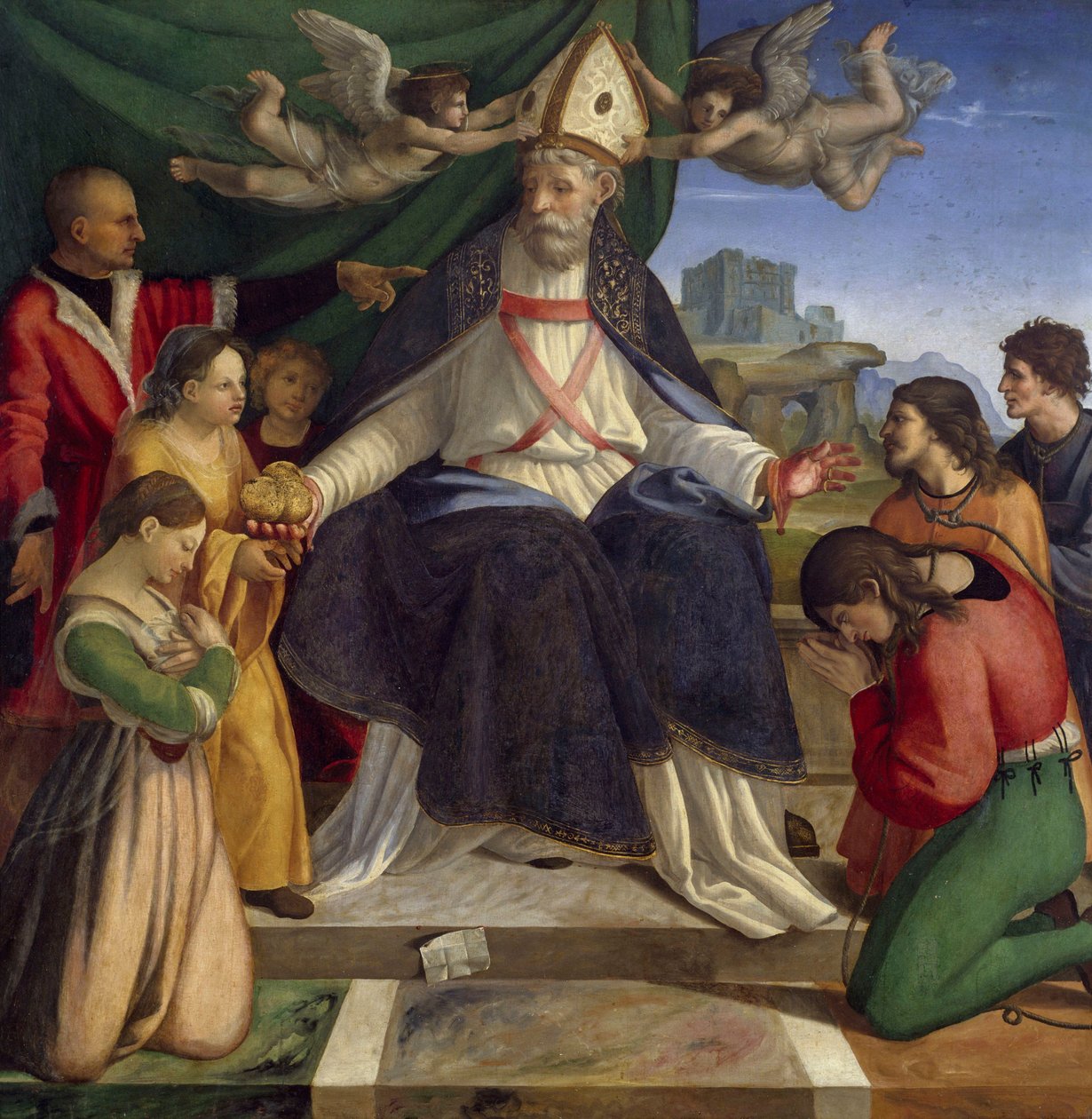 Der heilige Nikolaus von Bari auf dem Thron von Andrea Sabatini