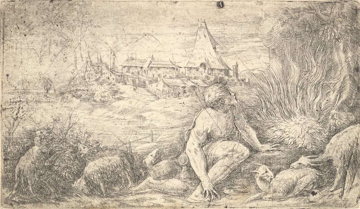 Moses und der brennende Busch, ca. 1544-47 von Andrea Schiavone
