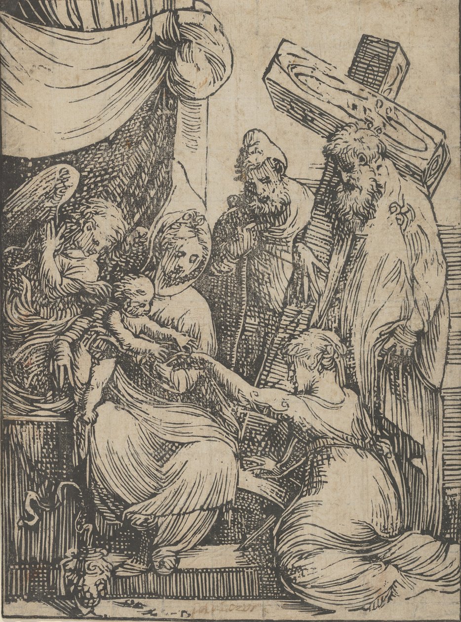 Die Hochzeit der Heiligen Katharina, 1550-60 von Andrea Schiavone