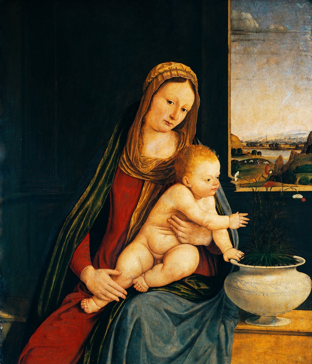Madonna und Kind oder Madonna der Nelken von Andrea Solario