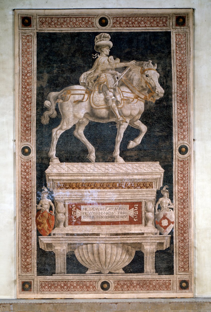 Reiterdenkmal für Niccolò da Tolentino (abgelöstes Fresko) von Andrea del Castagno