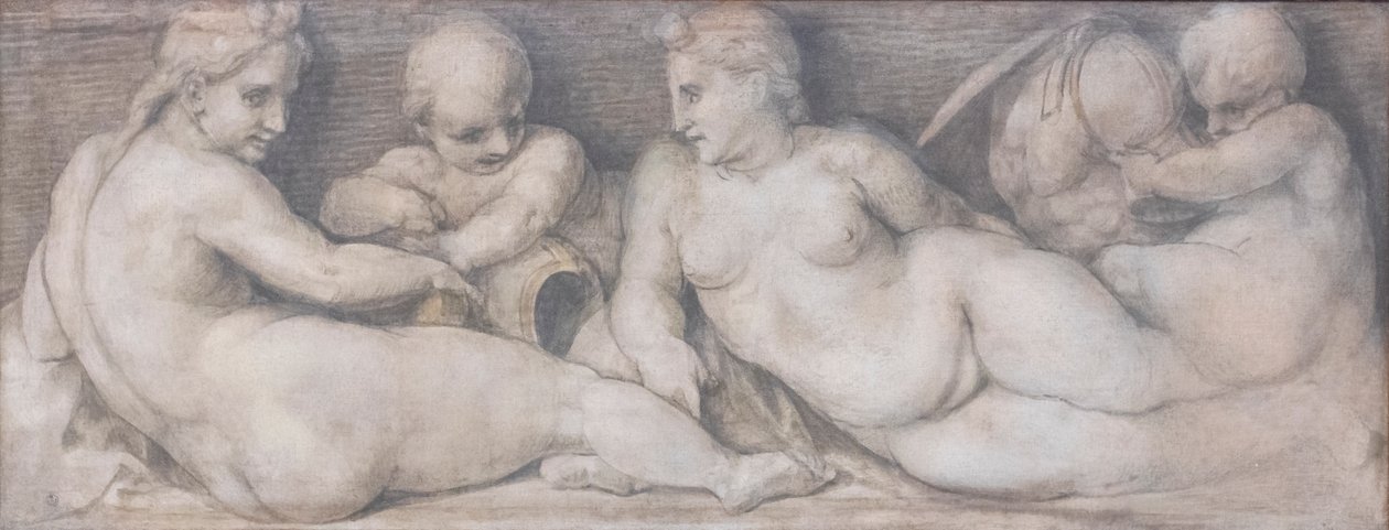 Szene mit Figuren im klassischen Stil von Andrea del Sarto