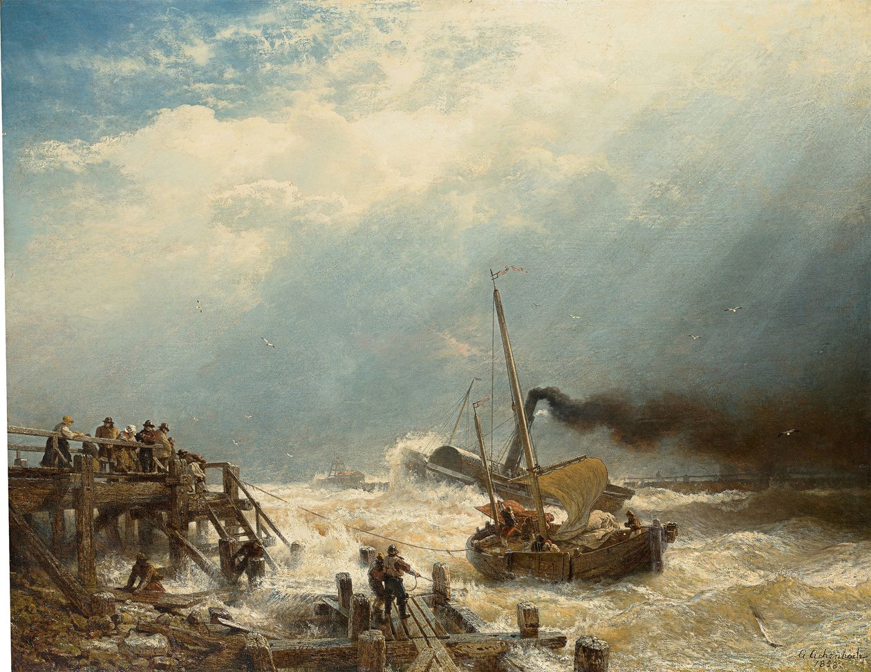 Hafen von Ostende. 1858 von Andreas Achenbach