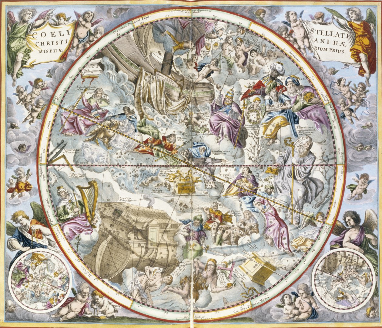 Karte der christlichen Konstellationen von Julius Schiller von Andreas Cellarius