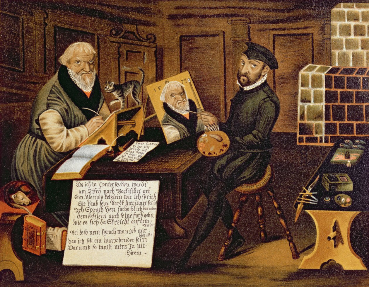 Der Künstler bei der Arbeit, Hans Sachs malend von Andreas Herneyssen