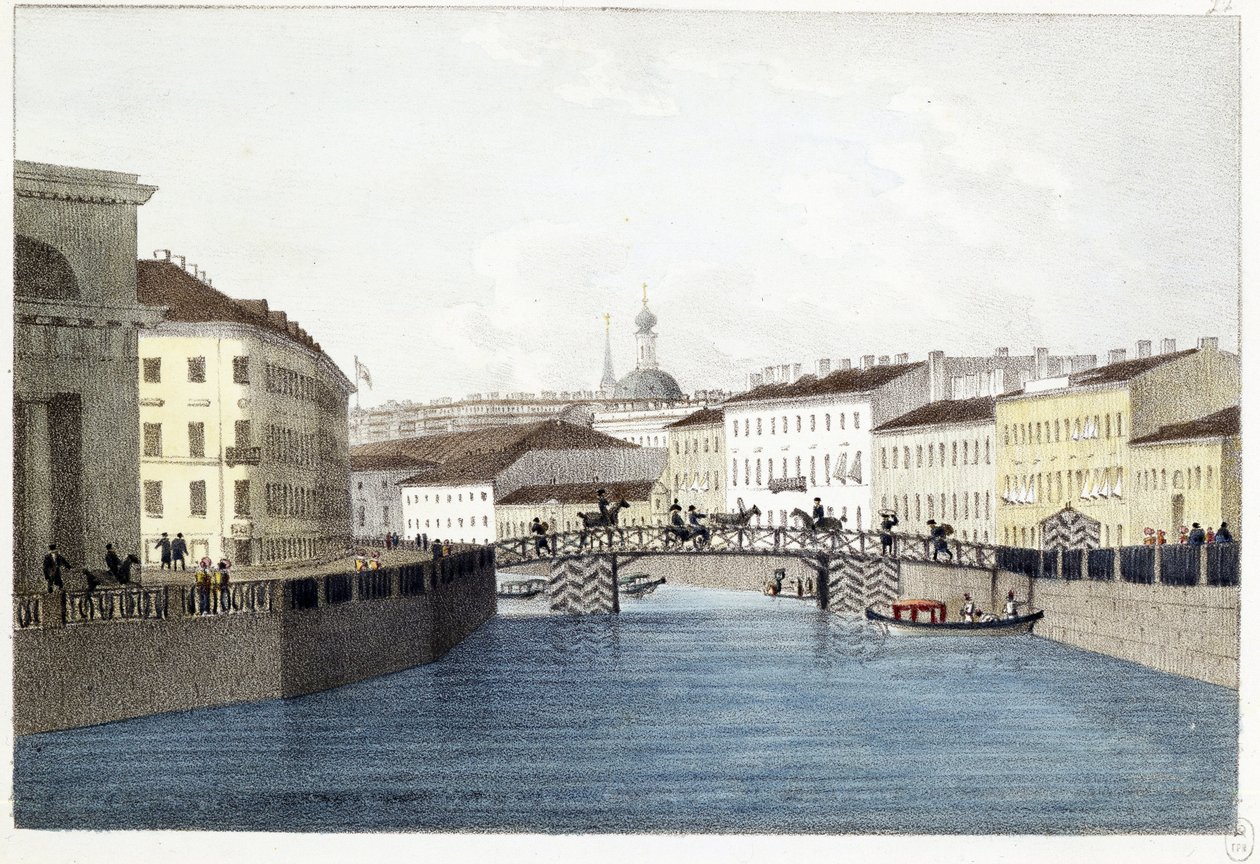 Die Bolshoi-Koniushennyi-Brücke in Sankt Petersburg von Andrei Yefimovich Martynov