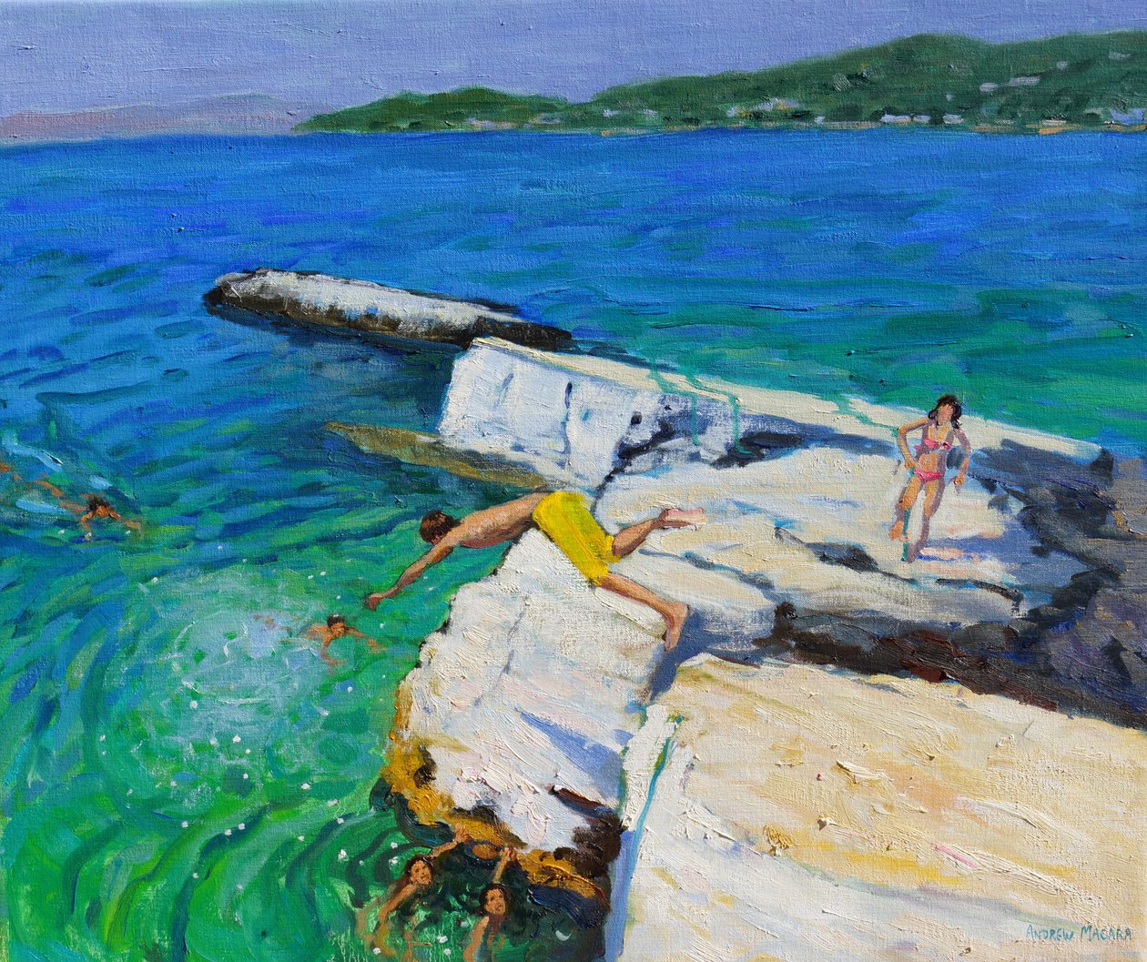 Der Taucher, Plates Rock, Skiathos, Griechenland, 2015 von Andrew Macara