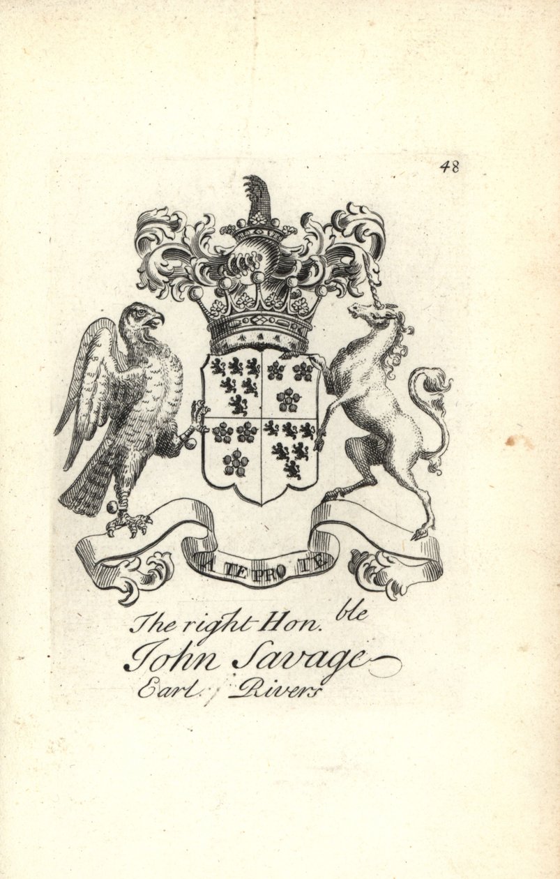 Wappen und Wappenschild des hochadligen John Savage, 5. Earl of Rivers von Andrew Johnston