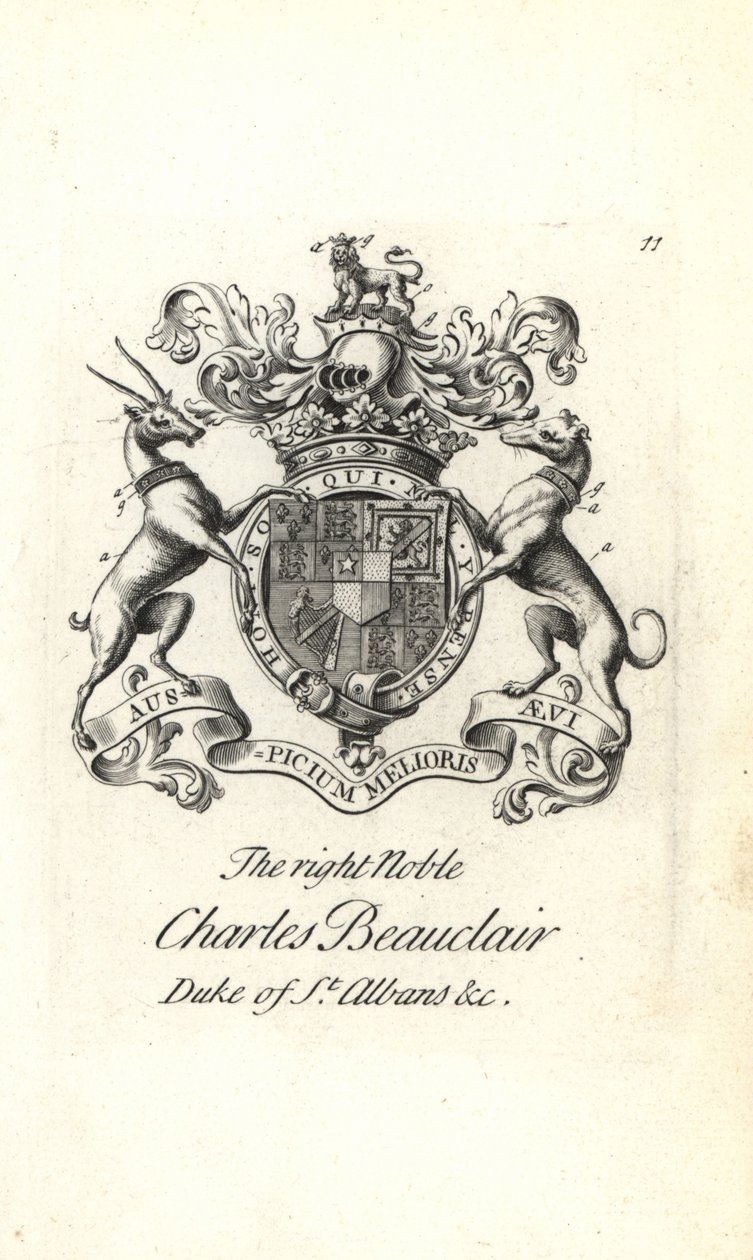 Wappen und Wappenschild des hochadligen Charles Beauclerk von Andrew Johnston