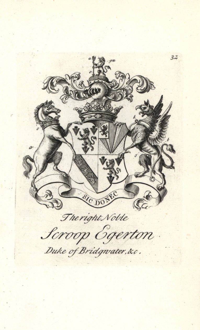 Wappen und Wappenschild des hochadligen Scroop Egerton von Andrew Johnston