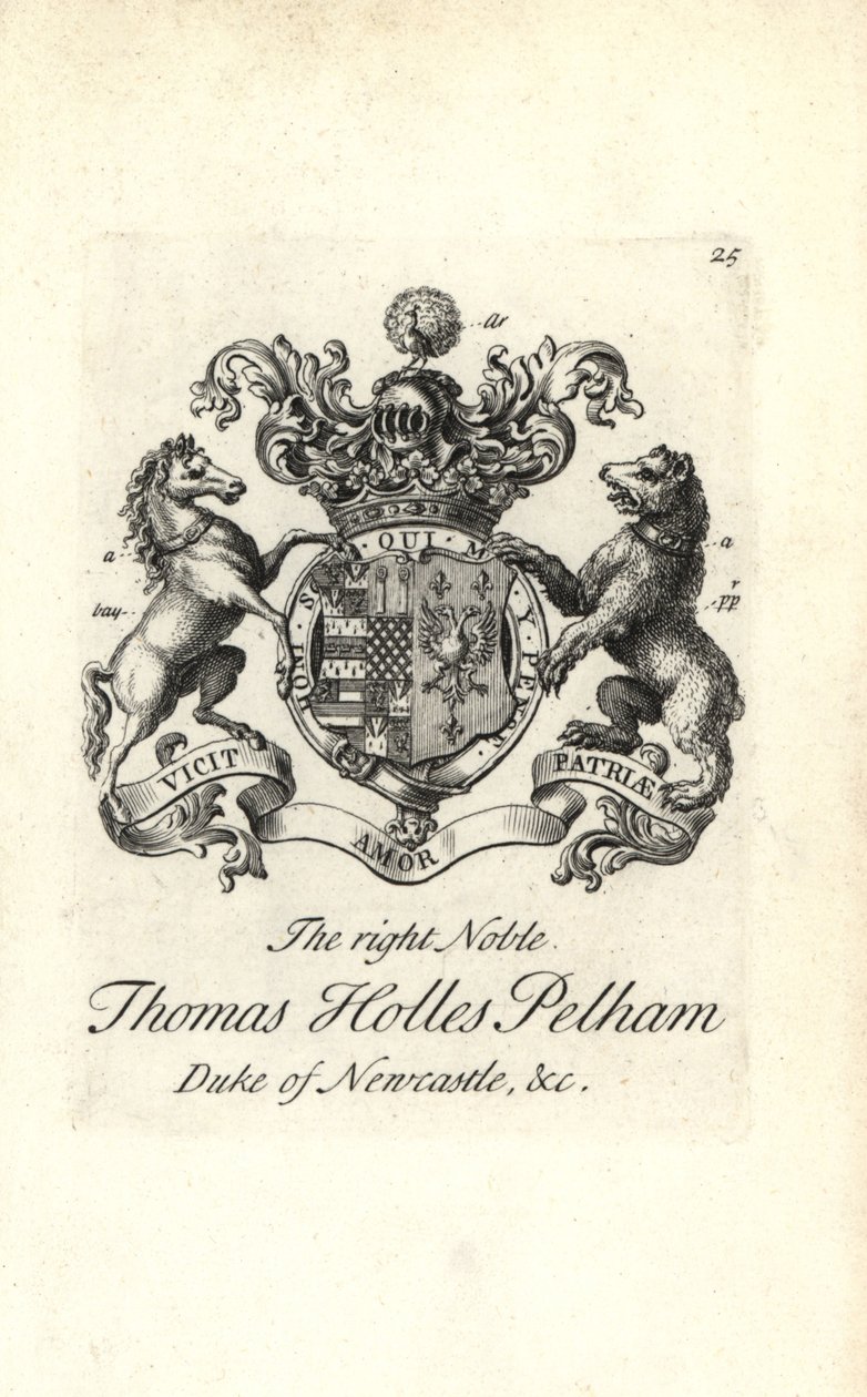 Wappen und Kamm des edlen Thomas Holles Pelham von Andrew Johnston