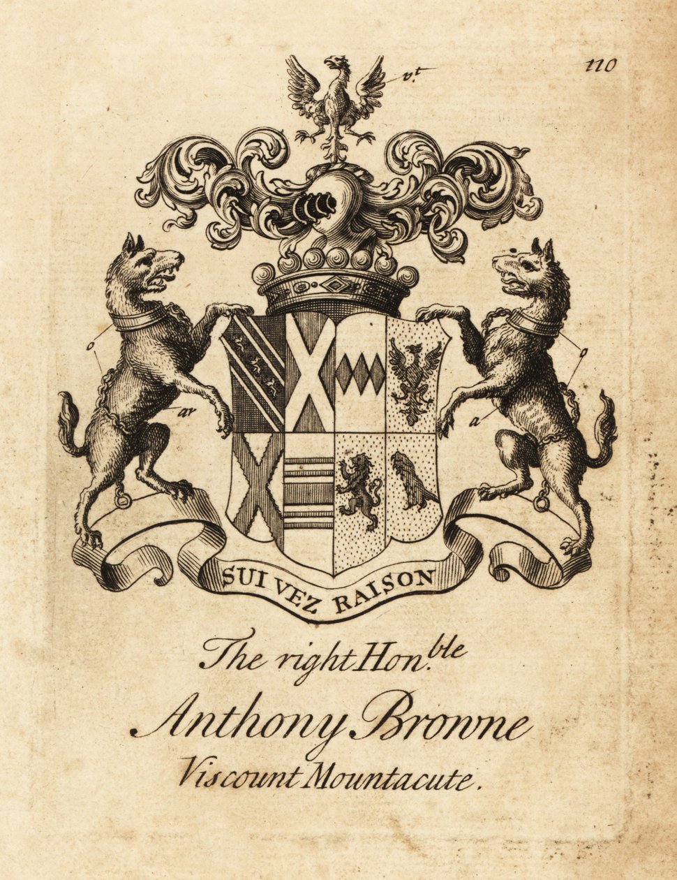Wappen des Hochwohlgeborenen Anthony Browne, Viscount Mountacute oder Viscount Montagu von Andrew Johnston