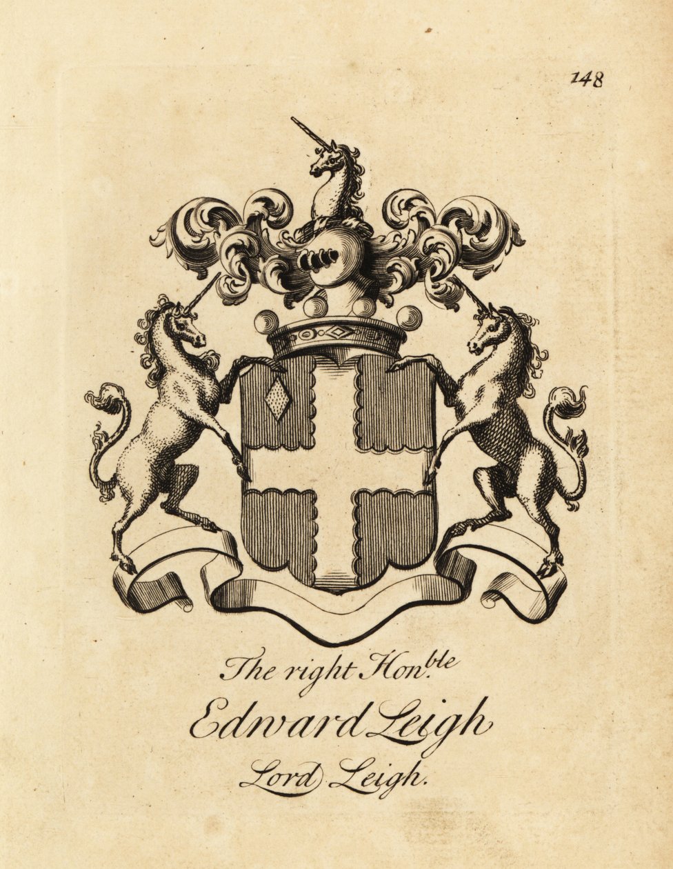 Wappen des Hochwohlgeborenen Edward Leigh, Lord Leigh, 3. Baron Leigh von Andrew Johnston