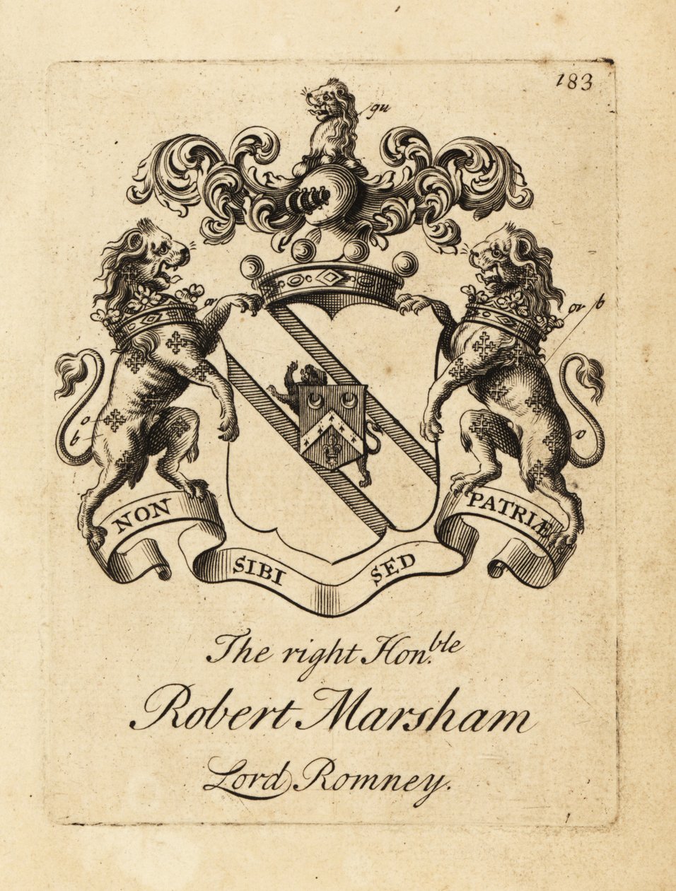 Wappen des hochwürdigen Robert Marsham, Lord Romney von Andrew Johnston