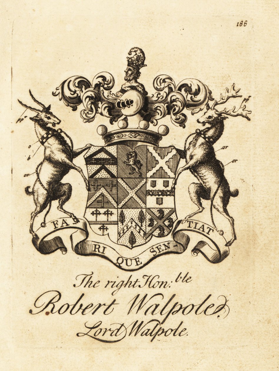 Wappen des Hochwohlgeborenen Robert Walpole, Lord Walpole, 2. Earl of Orford von Andrew Johnston