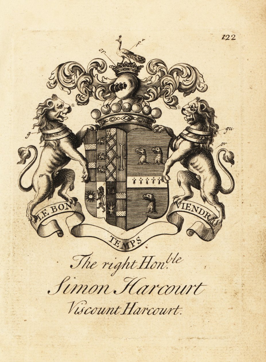 Wappen des Hochwohlgeborenen Simon Harcourt von Andrew Johnston