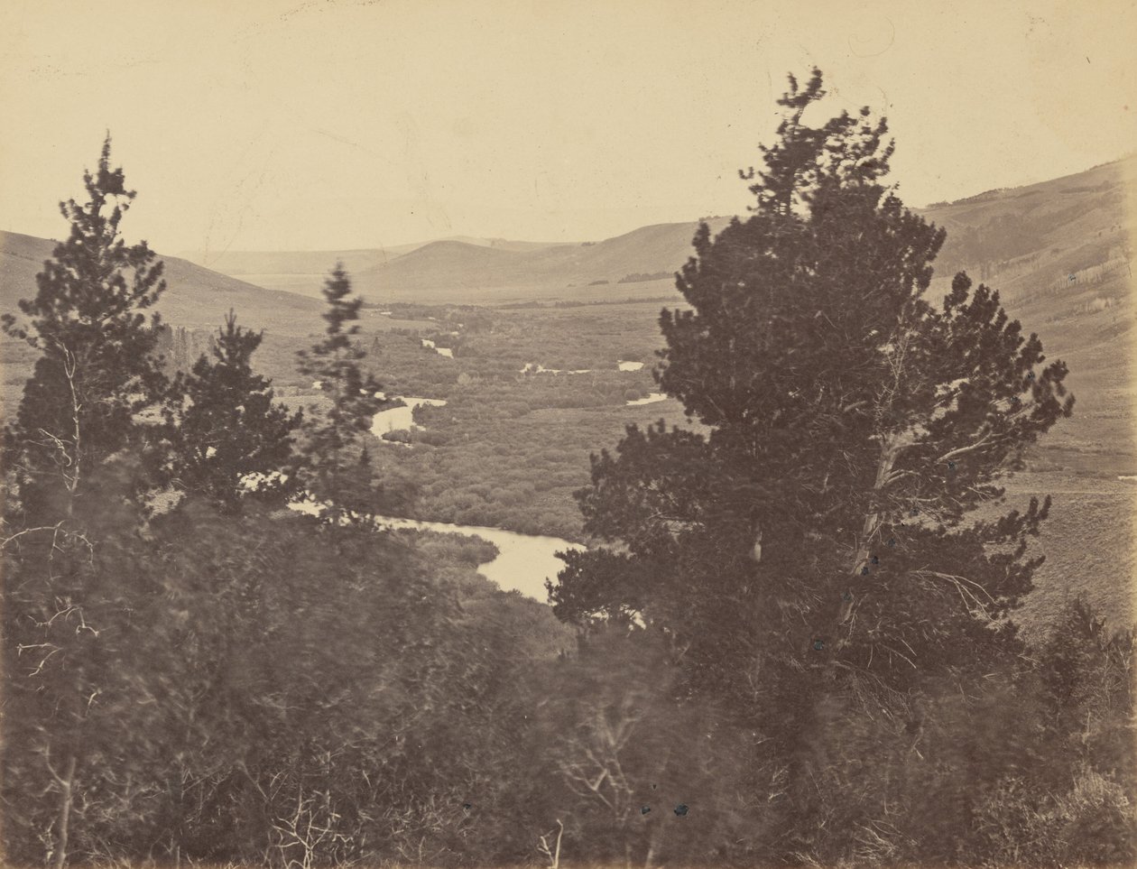 Tafel 14. Tal des Großen Laramie, von den Bergen von Andrew Joseph Russell