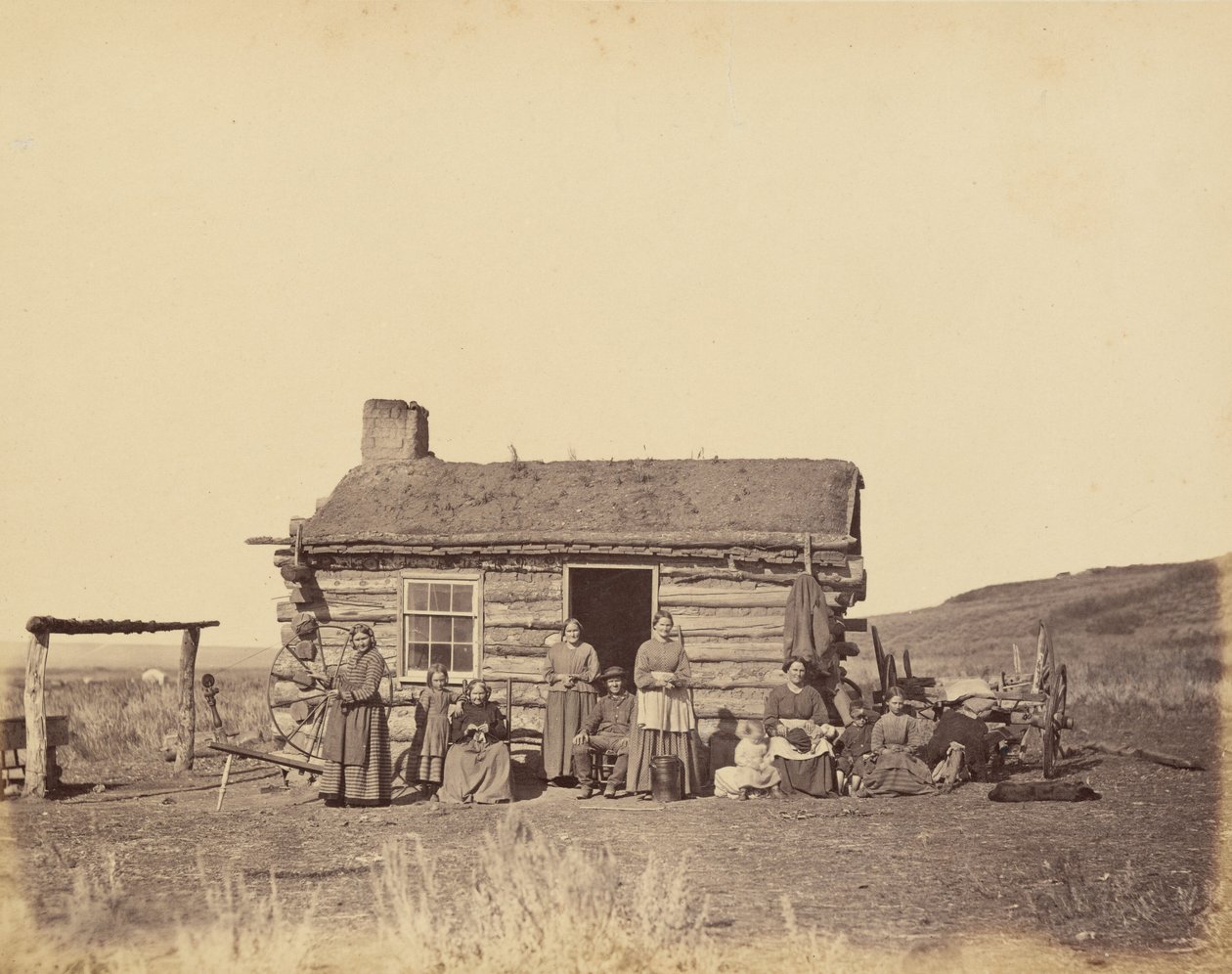 Tafel 48. Mormonenfamilie, Great Salt Lake Valley, 1869 von Andrew Joseph Russell