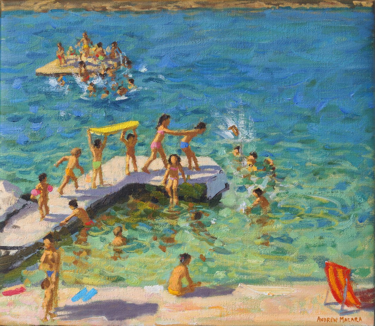Spaß im Meer, Rovinj, Kroatien, 2019 von Andrew Macara