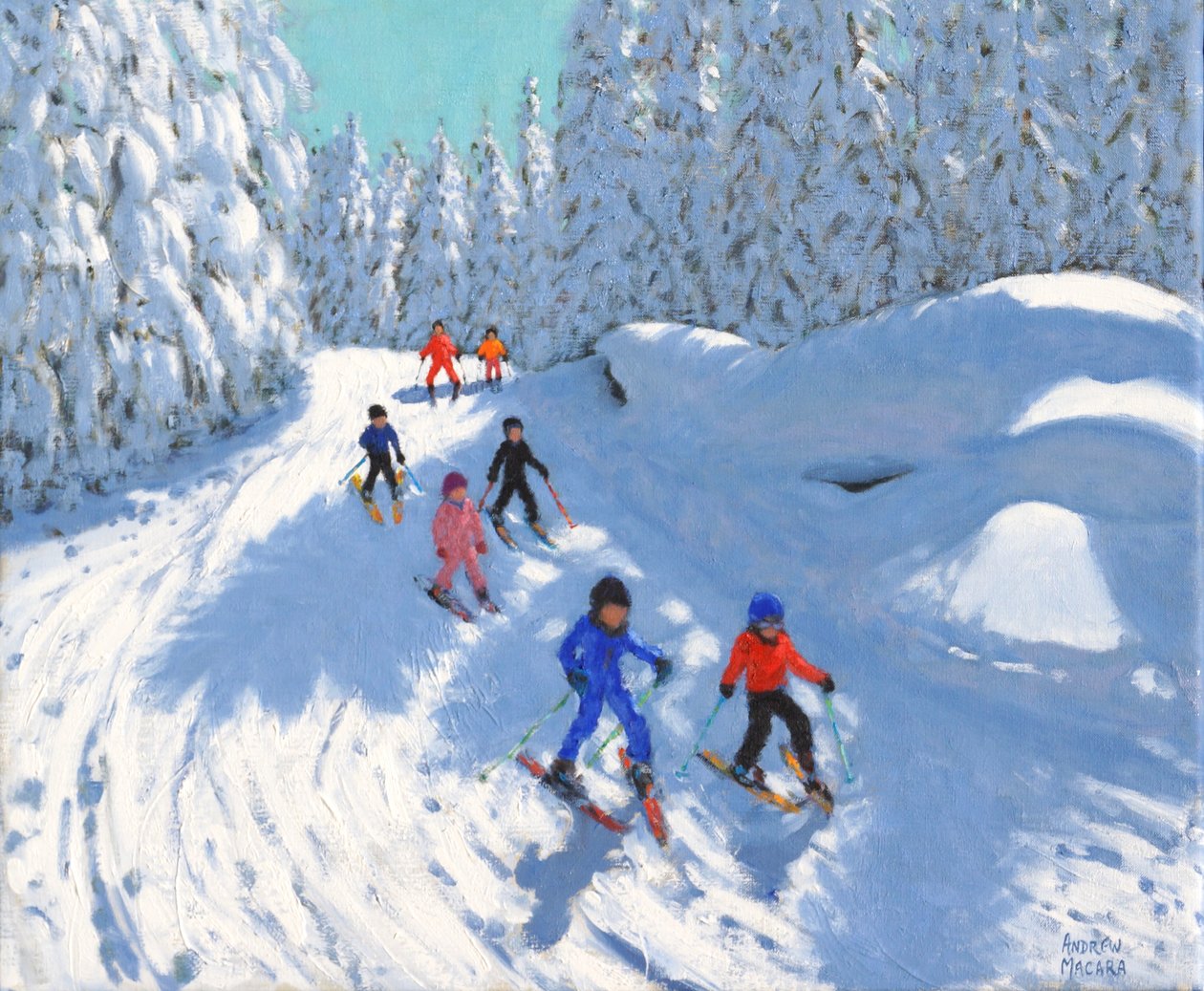 Den Pfad hinunterfahren, Courchevel von Andrew Macara
