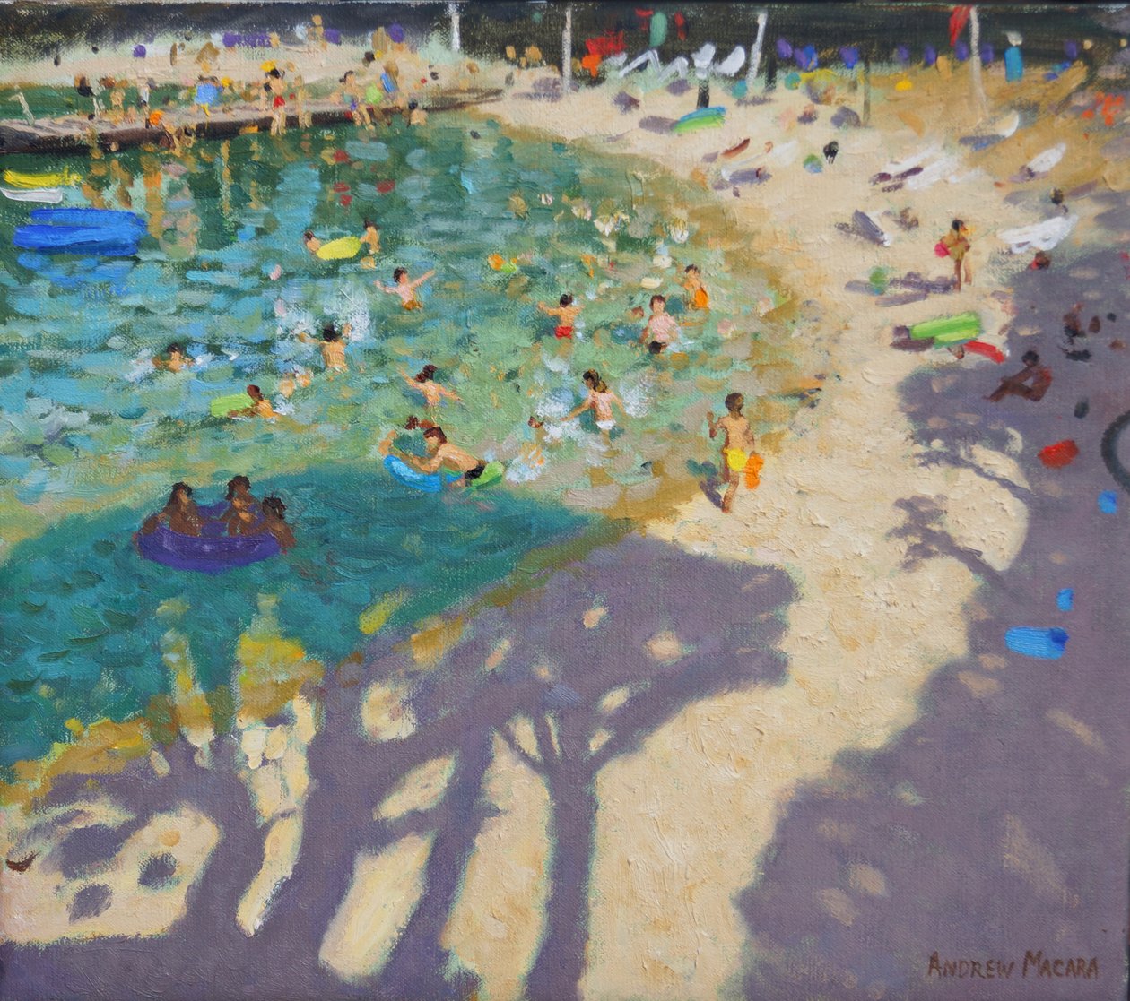 Baumschatten am Strand, nahe Rovinj, 2016 von Andrew Macara